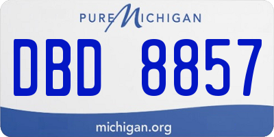MI license plate DBD8857