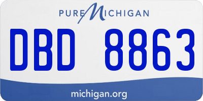 MI license plate DBD8863