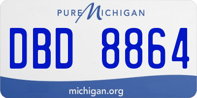 MI license plate DBD8864