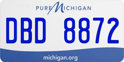 MI license plate DBD8872