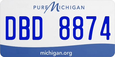 MI license plate DBD8874