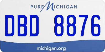 MI license plate DBD8876