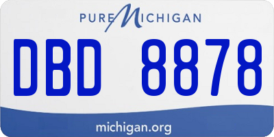 MI license plate DBD8878
