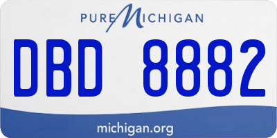 MI license plate DBD8882