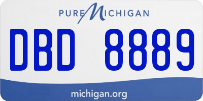 MI license plate DBD8889