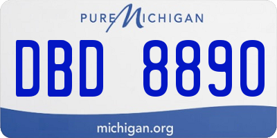 MI license plate DBD8890