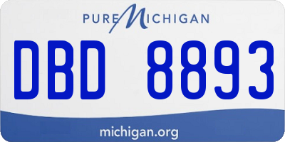 MI license plate DBD8893