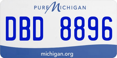 MI license plate DBD8896