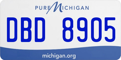 MI license plate DBD8905