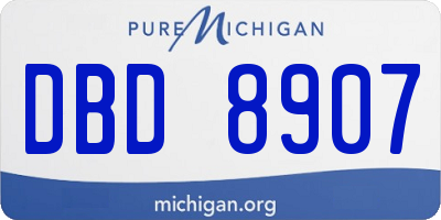 MI license plate DBD8907