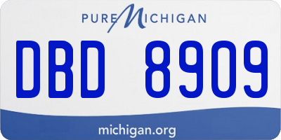 MI license plate DBD8909