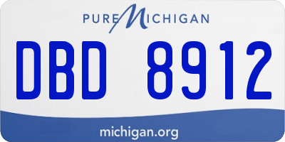 MI license plate DBD8912