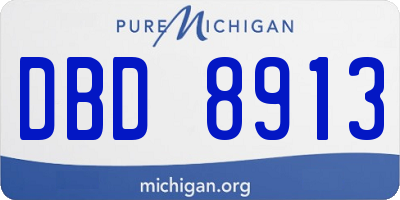 MI license plate DBD8913