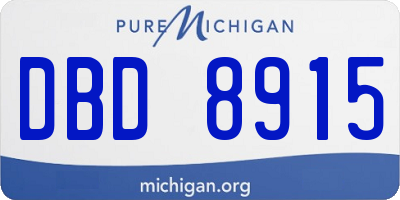 MI license plate DBD8915