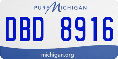 MI license plate DBD8916