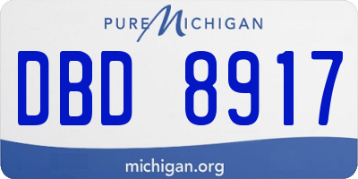 MI license plate DBD8917