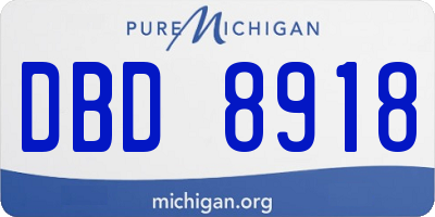 MI license plate DBD8918