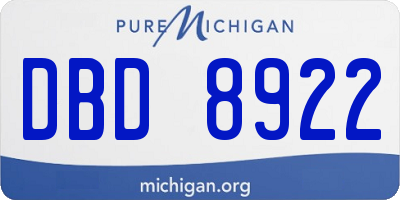 MI license plate DBD8922