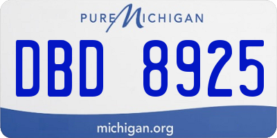 MI license plate DBD8925