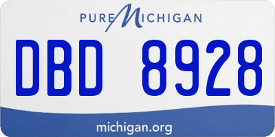 MI license plate DBD8928