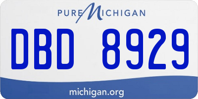 MI license plate DBD8929