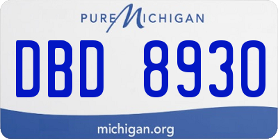 MI license plate DBD8930