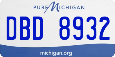 MI license plate DBD8932