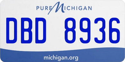 MI license plate DBD8936