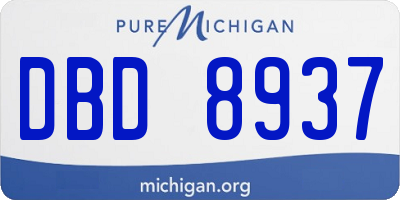MI license plate DBD8937