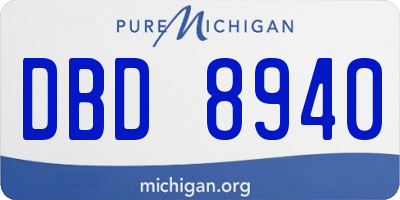 MI license plate DBD8940