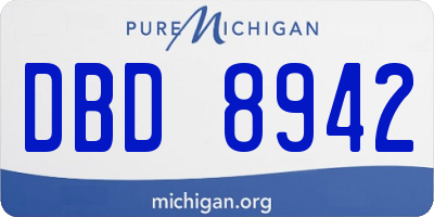 MI license plate DBD8942