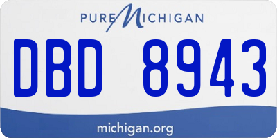 MI license plate DBD8943