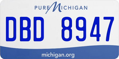 MI license plate DBD8947