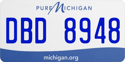 MI license plate DBD8948