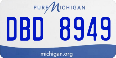 MI license plate DBD8949