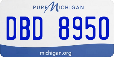 MI license plate DBD8950