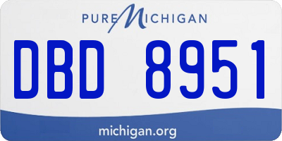 MI license plate DBD8951