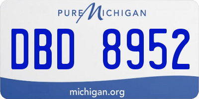 MI license plate DBD8952