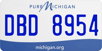 MI license plate DBD8954