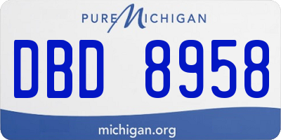 MI license plate DBD8958
