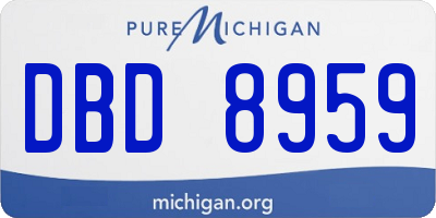 MI license plate DBD8959