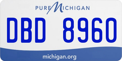 MI license plate DBD8960