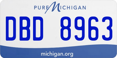 MI license plate DBD8963