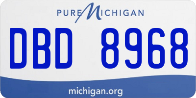 MI license plate DBD8968