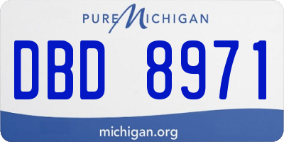 MI license plate DBD8971
