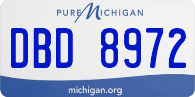 MI license plate DBD8972