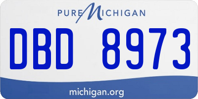 MI license plate DBD8973