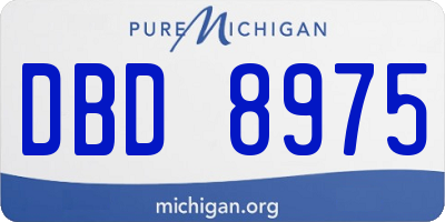 MI license plate DBD8975