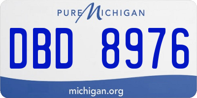 MI license plate DBD8976