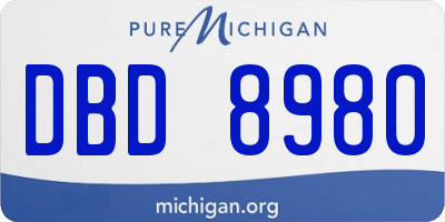 MI license plate DBD8980